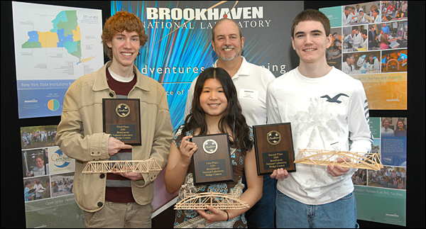 Picture of the top three winners of the 2009 Model Bridge Building Contest